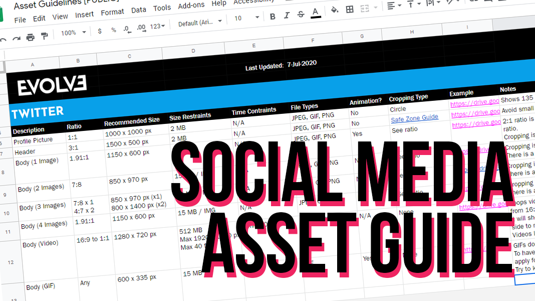Evolve PR's Social Media Asset Guide