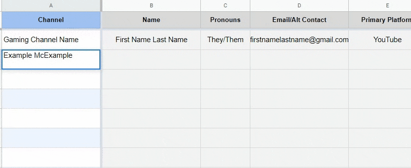 Contact database game's outreach example.