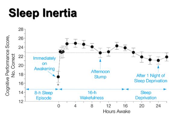 Chart showing how sleep inertia affects your day